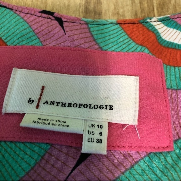 Anthropologie Kenzie Asymmetrical Geometric Multicolor Retro Dress Size 6 Small - Picture 6 of 8